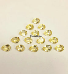 4X6MM, 5X7MM, 6X9MM, 7X10MM, 8X12MM Natural Lemon Quartz Faceted Pear Cut Gemstone, AAA Lemon Quartz Pear cut For Jewelry Making