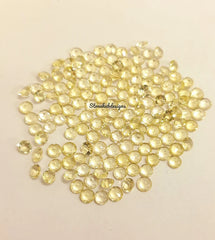 3MM, 4MM, 5MM, 6MM, 7MM, 8MM Natural Lemon Quartz Faceted Round Cut Stone, AAA Lemon Quartz Round Cut Loose Gemstone For Jewelry