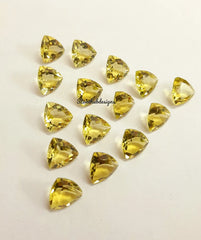 5MM, 6MM, 7MM, 8MM, 9MM, 10MM Natural Lemon Quartz Faceted Trillion Cut Gemstone, AAA Lemon Quartz Trillion cut For Jewelry Making