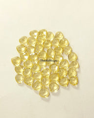 4MM, 5MM, 6MM, 7MM, 8MM, 9MM, 10MM Natural Lemon Quartz Faceted Heart Shape Cut Gemstone, AAA Lemon Quartz Heart cut For Jewelry
