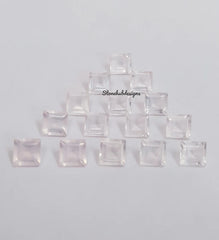 4MM, 5MM, 6MM, 7MM, 8MM, 9MM Natural Rose Quartz Faceted Square Cut Gemstone, AAA Rose Quartz Square cut For Jewelry