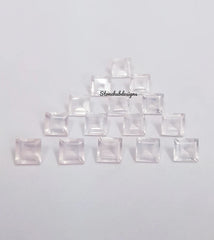 4MM, 5MM, 6MM, 7MM, 8MM, 9MM Natural Rose Quartz Faceted Square Cut Gemstone, AAA Rose Quartz Square cut For Jewelry