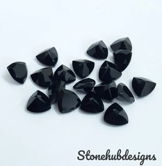 5MM, 6MM, 7MM, 8MM, 9MM, 10MM Natural Black Onyx Faceted Trillion gemstone, AAA Quality Black Onyx Trillion Faceted Loose Stone For Jewelry