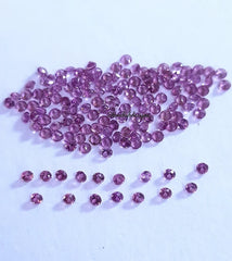 1MM, 1.50MM Natural Rhodolite Garnet Faceted Round Cut Gemstone, AAA Pink Color Garnet faceted Round Cut Stone for jewelry