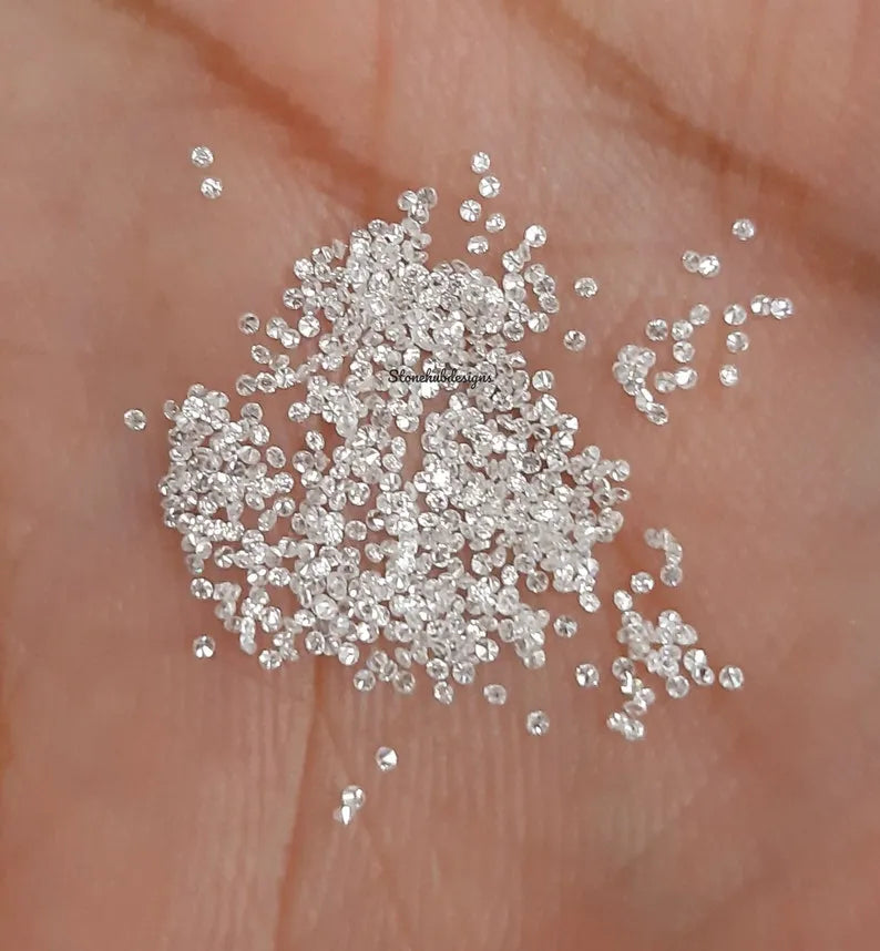 100 pcs lot 0.7mm to 1.30mm White D Color Brilliant Cut Round Small Loose Moissanite for Jewelry Micro Pave Making, Pass Diamond test