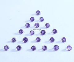 1MM, 1.50MM, 2MM African Amethyst Faceted Round Cut Stone, AAA Natural Amethyst Semi Precious Faceted Loose Round Cut Stone for Jewelry