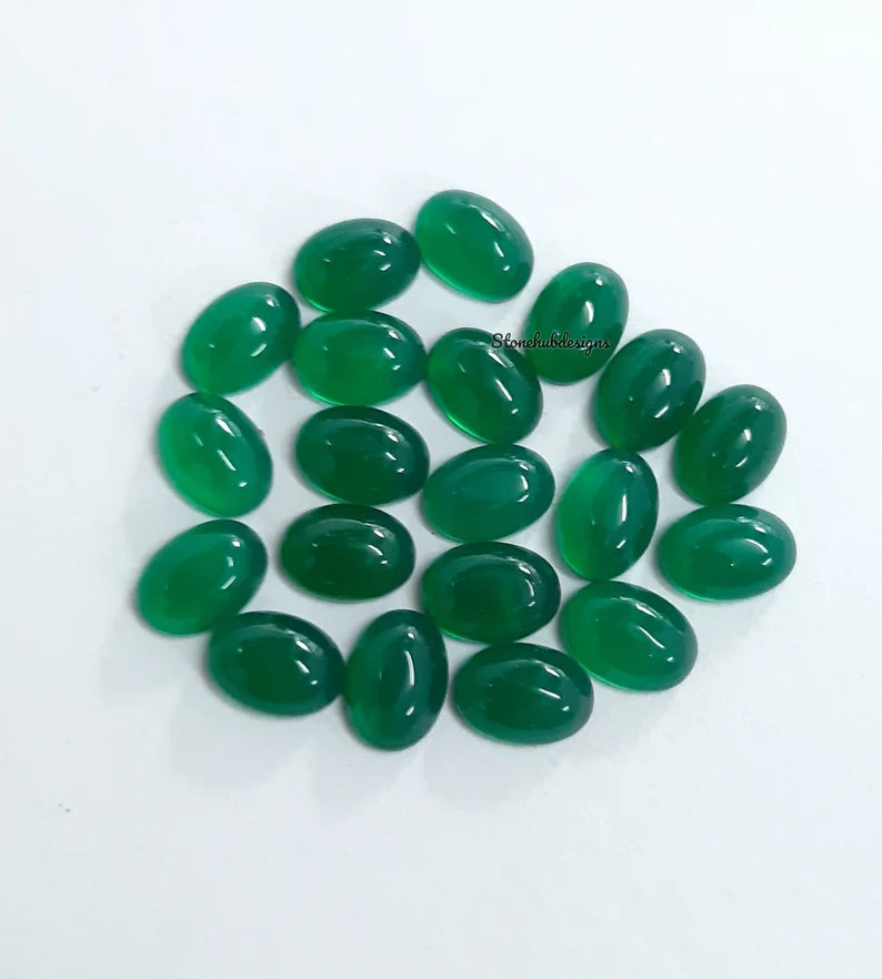 10X14MM, 12X16MM, 13X18MM, 15X20MM Natural Green Onyx Oval Cabochon , AAA Calibrated size Loose Gemstone, GREEN ONYX oval cabochon lot