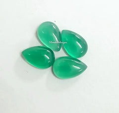 8X12MM, 10X14MM, 12X16MM, 13X18MM, 15X20MM Natural Green Onyx Pear Cabochon, Calibrated size Loose Gemstone, GREEN ONYX pears cabochon