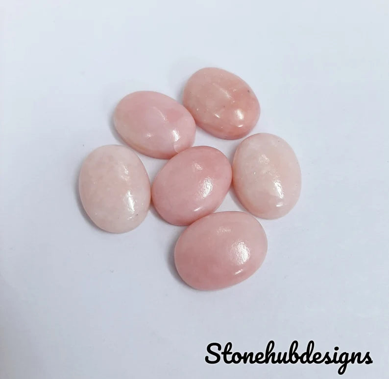 Natural Pink Opal Oval Cabochon Gemstone, AAA Pink Opal Oval Shape Smooth Gemstones Lot For Earring, Ring And Jewelry
