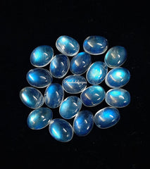 4x6MM, 5x7MM, 6x8MM Natural Moonstone Oval Cabochon Gemstone, AAA Quality Blue flash Moonstone Smooth Oval Cabochon For Jewelry