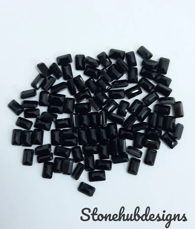 4X6MM, 5X7MM, 6X8MM, 7X9MM Natural Black Onyx faceted Octagon Cut Gemstone, AAA Quality BLACK ONYX faceted octagon cut For jewelry