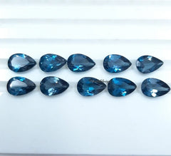 5x7MM, 6x8MM, 7x9MM Natural London Topaz Faceted Pear Cut Gemstone, AAA London Topaz Faceted Pear Loose Calibrated Cut Gemstone for Jewelry