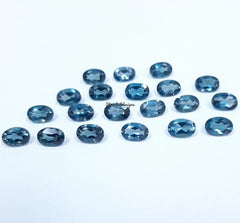 2x3MM, 3x4MM Natural London Blue Topaz Faceted Oval Cut Gemstone, AAA London Topaz Oval Calibrated Size Loose Gemstone for Jewelry