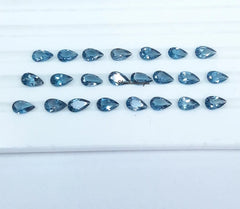 3x5MM, 4x6MM Natural London Blue Topaz faceted Pear Gemstone, AAA London Topaz Pear Faceted Loose Calibrated Cut Gemstone for Jewelry