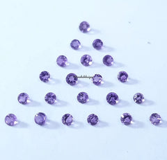 1MM, 1.50MM, 2MM African Amethyst Faceted Round Cut Stone, AAA Natural Amethyst Semi Precious Faceted Loose Round Cut Stone for Jewelry