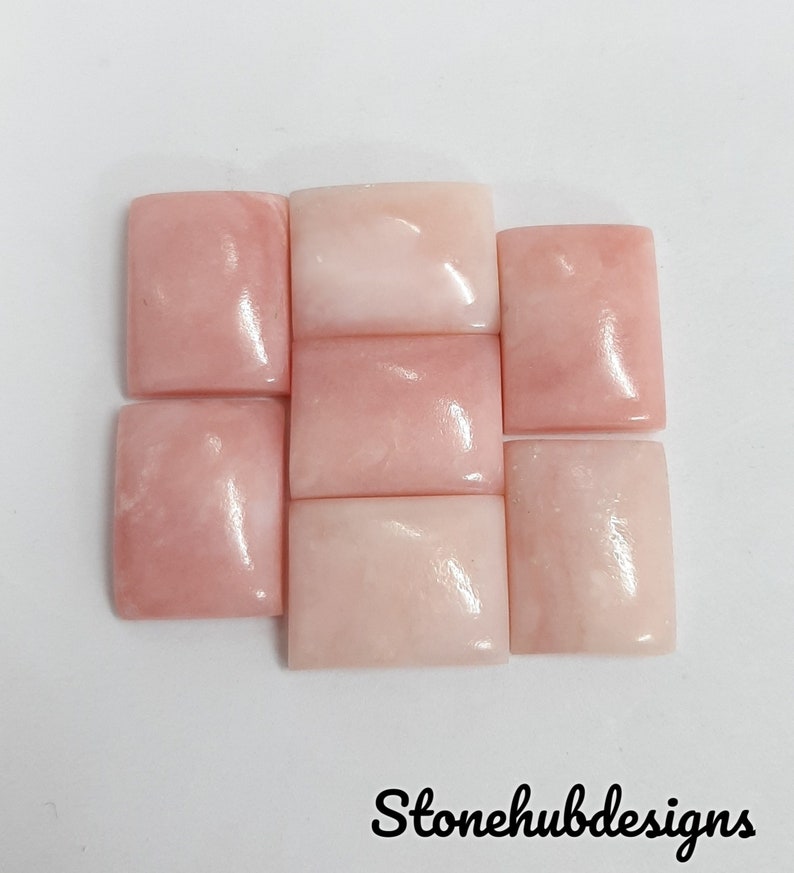 Natural Pink Opal Smooth Octagon Cabochon Gemstone, Opal Octagon Shape Smooth Polished Gemstones Lot For Earring Ring And Jewelry