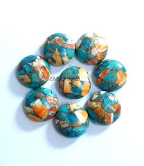 3MM- 10MM Natural Oyster Copper Turquoise Round Cabochon Gemstone, AAA Oyster Copper Turquoise Cabochon Round Calibrated Loose For Jewelry