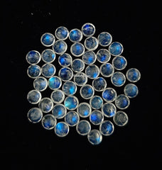 3MM, 4MM Natural Moonstone Faceted Round Loose Gemstone, RAINBOW Moonstone Round faceted Calibrated Size Gems for jewelry