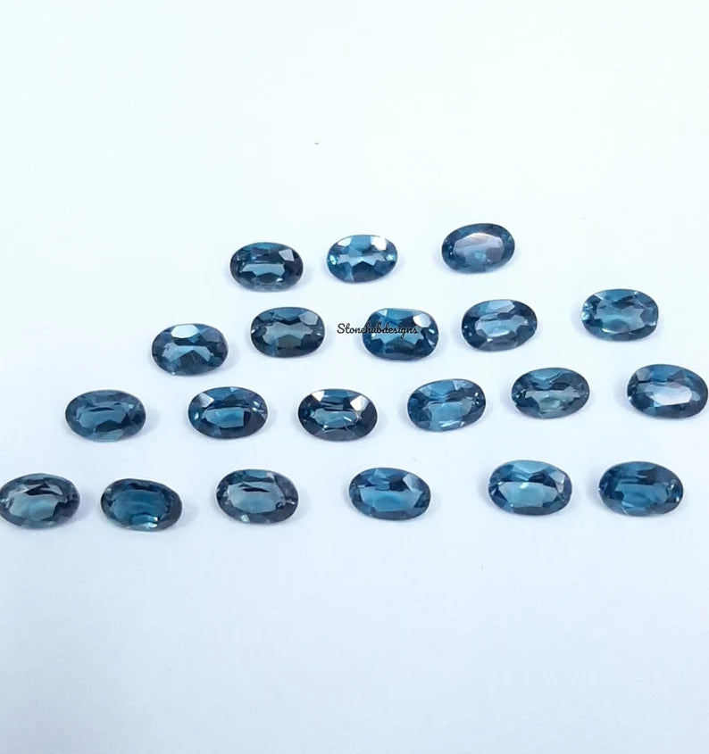 2x3MM, 3x4MM Natural London Blue Topaz Faceted Oval Cut Gemstone, AAA London Topaz Oval Calibrated Size Loose Gemstone for Jewelry