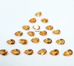 3x5MM, 4x6MM, 5x7MM AAA Citrine Faceted Pear cut Gemstone, 100% Natural Citrine Pear Cut Calibrate size Loose Gemstone For Jewelry making