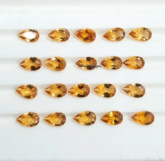 3x5MM, 4x6MM, 5x7MM AAA Citrine Faceted Pear cut Gemstone, 100% Natural Citrine Pear Cut Calibrate size Loose Gemstone For Jewelry making