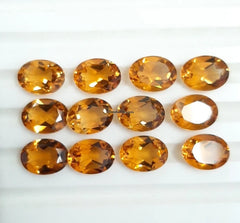 6X8MM, 7X9MM, 8X10MM, 9X11MM Natural Citrine Faceted Oval Cut Gemstone, AAA Yellow Citrine Oval Cut Calibrated Size loose Stone For Jewelry