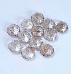 7MM, 8MM, 9MM, 10MM Natural Copper Rutile Quartz Faceted Round Top Quality- AAA Rutile Quartz faceted round For Jewelry Making