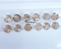 7MM, 8MM, 9MM, 10MM Natural Copper Rutile Quartz Faceted Round Top Quality- AAA Rutile Quartz faceted round For Jewelry Making