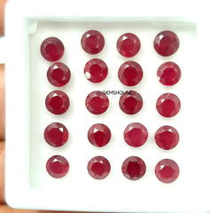 3MM, 4MM, 5MM Ruby faceted Round Cut loose Gemstone, AAA GF Ruby Round Faceted Gemstone For jewelry, Red Ruby faceted Round Stone
