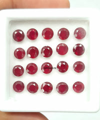 3MM, 4MM, 5MM Ruby faceted Round Cut loose Gemstone, AAA GF Ruby Round Faceted Gemstone For jewelry, Red Ruby faceted Round Stone