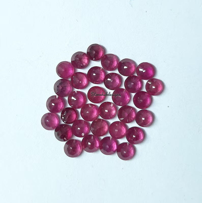 3MM, 4MM, 5MM RUBY Faceted Round Loose Gemstone, Ruby Round Faceted Loose Gemstone, GF Ruby Faceted Loose stone for Jewelry