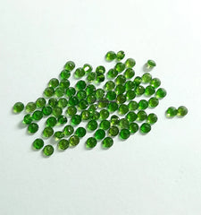 Natural Green Chrome Diopside Faceted Round Cut Loose Gemstone, AAA Quality Green Chrome Diopside Round Cut for Jewelry