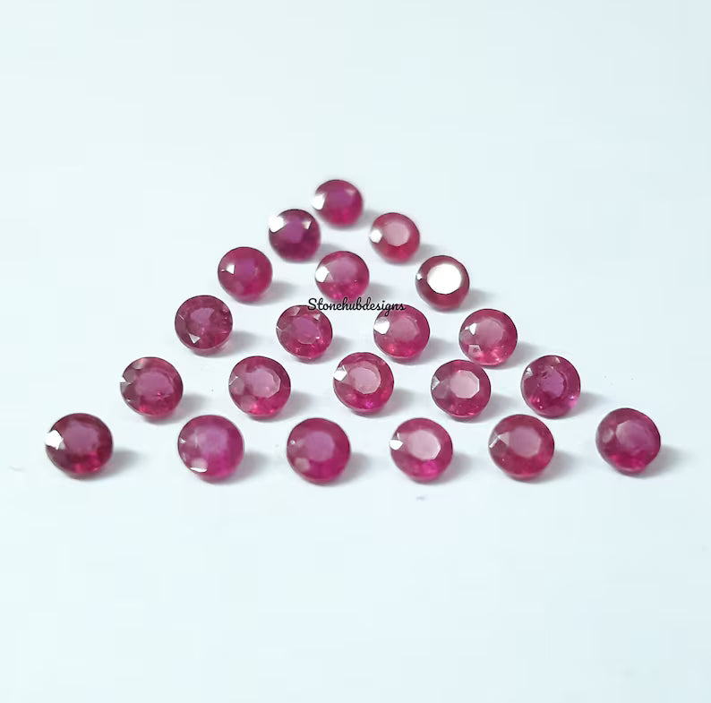 3MM, 4MM, 5MM RUBY Faceted Round Loose Gemstone, Ruby Round Faceted Loose Gemstone, GF Ruby Faceted Loose stone for Jewelry