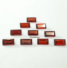 2x4MM, 2.5x5MM, 3x6MM Natural Garnet Faceted Baguette Cut Gemstone, AAA Quality Red Mozambique Garnet Faceted Baguette Cut For Jewelry