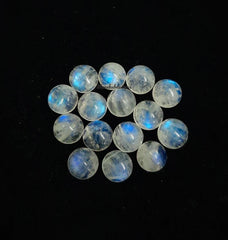 7MM, 8MM, 9MM, 10MM Natural Moonstone Round Cabochon Stone, AAA Quality Blue Fire Flash moonstone smooth round cabs for Jewelry