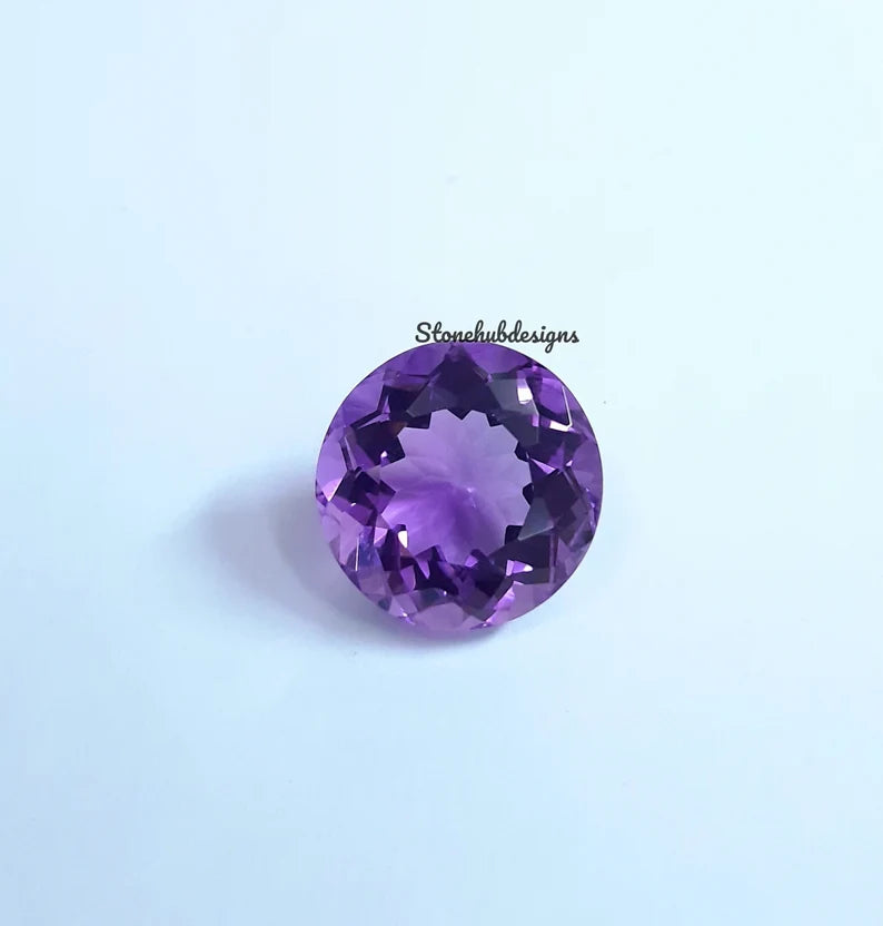Natural Amethyst Faceted Round Cut Gemstone, AAA Amethyst faceted Round Cut Purple Color for jewelry