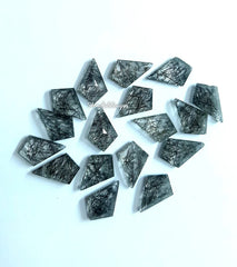 6x9MM, 7x10MM, 8x12MM Natural Black Rutilated Quartz Faceted Kite Cut Gemstone, AAA Black Rutile Quartz Kite Shape Cut Stone For Jewelry