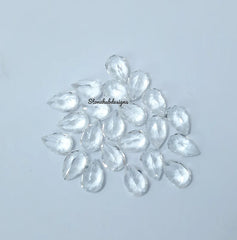 3x5MM, 4x6MM, 5x7MM Natural White Topaz Faceted Pear Cut Gemstone, AAA White Topaz Faceted Pear Loose Calibrated Cut Gemstone for jewelry