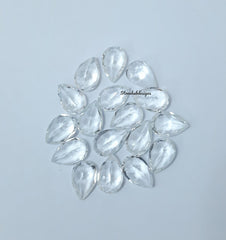 6x8MM, 7x9MM, 8x10MM Natural White Topaz Faceted Pear cut Gemstone, AAA White Topaz faceted Pear Loose Calibrated Cut Gemstone for jewelry