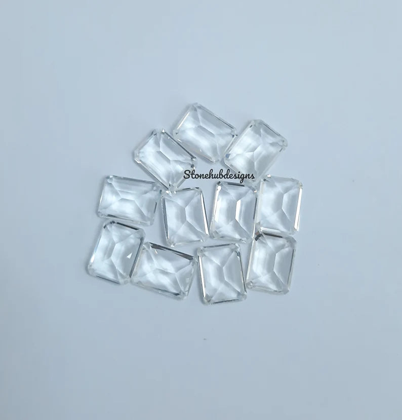 6X8MM, 7X9MM, 8X10MM Natural White Topaz Faceted Octagon cut gemstone, AAA Quality White Topaz Faceted Octagon Cut Calibrated for Jewelry