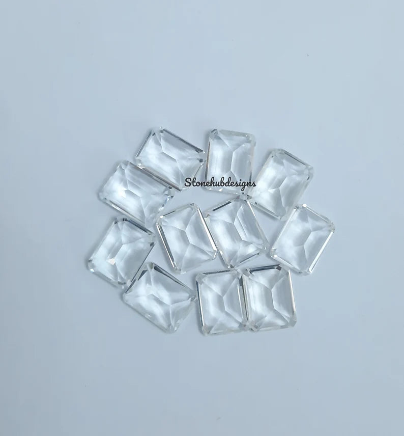 6X8MM, 7X9MM, 8X10MM Natural White Topaz Faceted Octagon cut gemstone, AAA Quality White Topaz Faceted Octagon Cut Calibrated for Jewelry