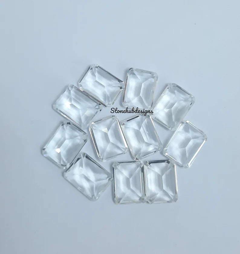 6X8MM, 7X9MM, 8X10MM Natural White Topaz Faceted Octagon cut gemstone, AAA Quality White Topaz Faceted Octagon Cut Calibrated for Jewelry