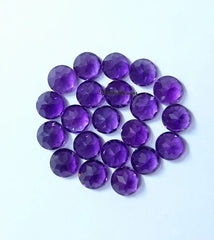 6MM, 7MM, 8MM Natural Amethyst Faceted Round Cut Gemstone, AAA Quality Purple Amethyst faceted round cut gemstones For Jewelry