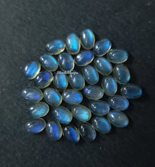 4x6MM, 5x7MM, 6x8MM, 7x9MM Natural Labradorite Oval Cabochon loose Gemstone, AAA Quality Labradorite Smooth Oval With Blue Flash for jewelry