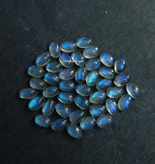 5 pieces Natural Labradorite Smooth Oval Cabochon loose gemstone, AAA Quality Blue Flash Labradorite Smooth Oval Stone for jewelry