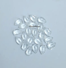 3x5MM, 4x6MM, 5x7MM Natural White Topaz Faceted Pear Cut Gemstone, AAA White Topaz Faceted Pear Loose Calibrated Cut Gemstone for jewelry