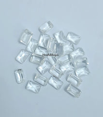 Natural White Topaz Faceted Octagon Cut Gemstone, AAA Quality White Topaz faceted Octagon Cut Loose Calibrated Gemstone for Jewelry