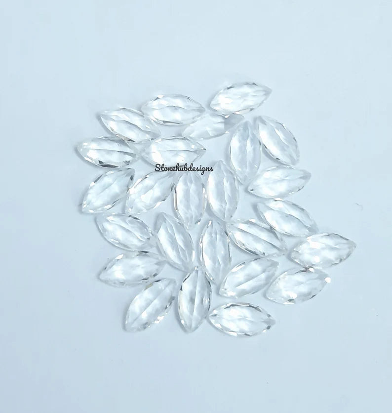 2x4MM, 2.5x5MM, 3x6MM, 4x8MM, 5x10MM Natural White Topaz Faceted Marquise Cut Gemstone, AAA Quality White Topaz loose marquise For Jewelry