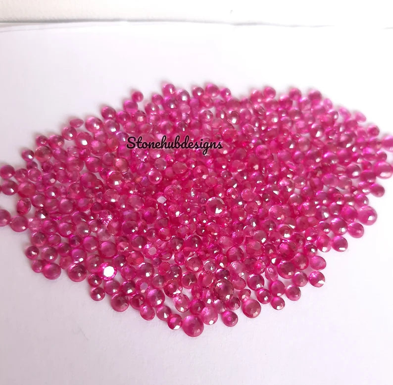 2MM Natural Ruby Faceted Round Cut Loose Gemstone, 100% Natural genuine Pink Ruby Faceted Round Loose Gemstone For Jewelry