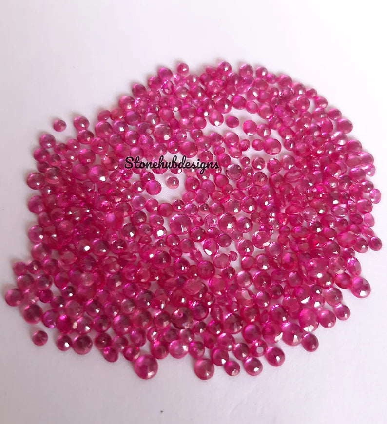 2MM Natural Ruby Faceted Round Cut Loose Gemstone, 100% Natural genuine Pink Ruby Faceted Round Loose Gemstone For Jewelry